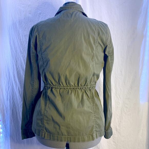 Gap Army Green Utility Jacket, Embroidered Detailing, Gathered Waist, Women’s M - Picture 4 of 10